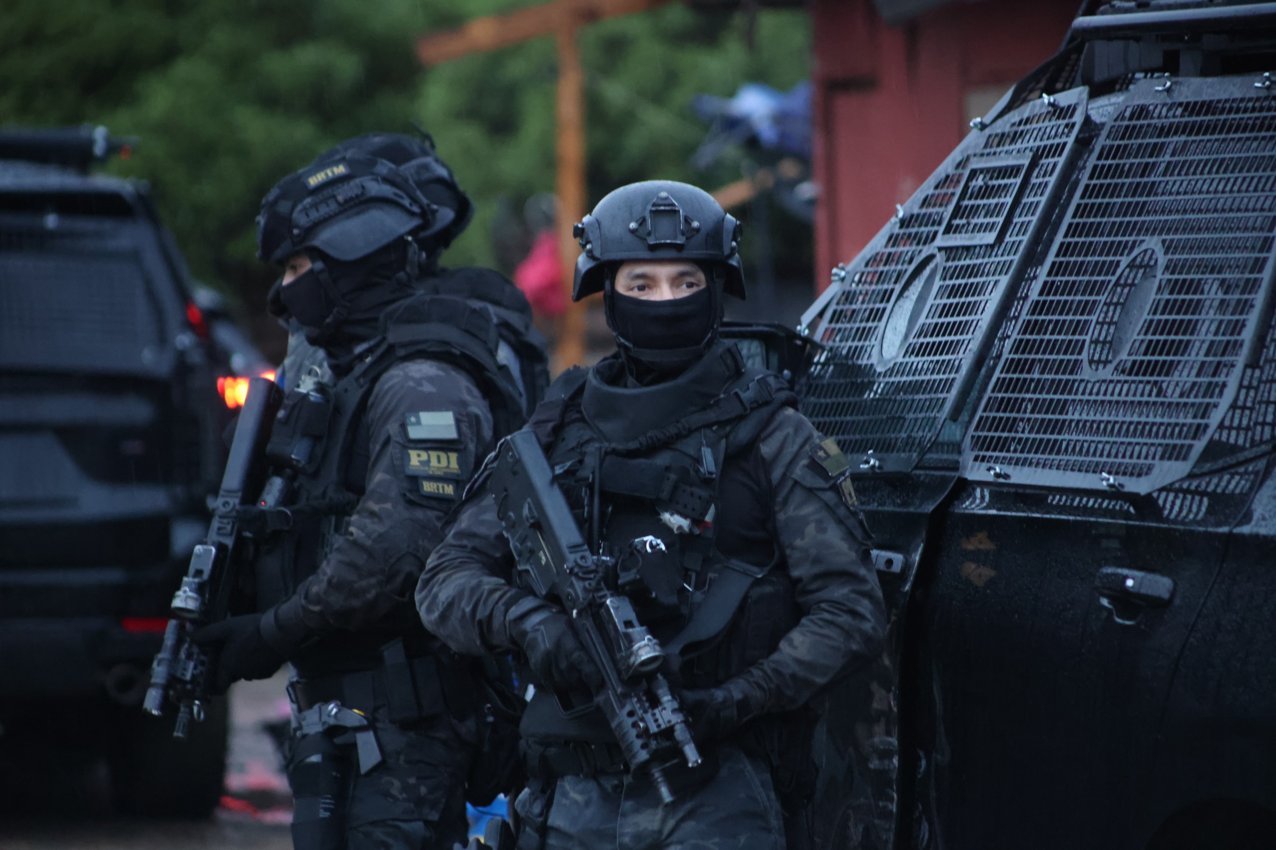 Imagen suministrada por la Brigada de Reacción Táctica Metropolitana (BRTMET) de la Policía de Investigaciones de Chile.